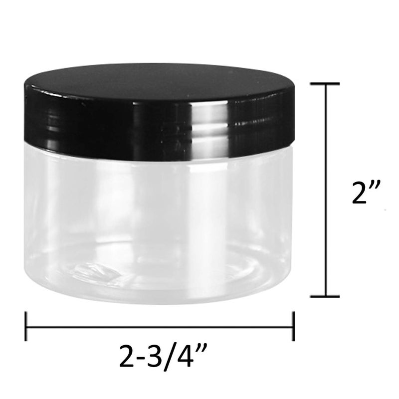Tosnail 30 Pack 4 oz Clear Plastic Jars with Black Lids Leak-Proof Round Food Safe Storage Containers for Kitchen Use, Beauty Products, Slime, Spices and More - Image 2